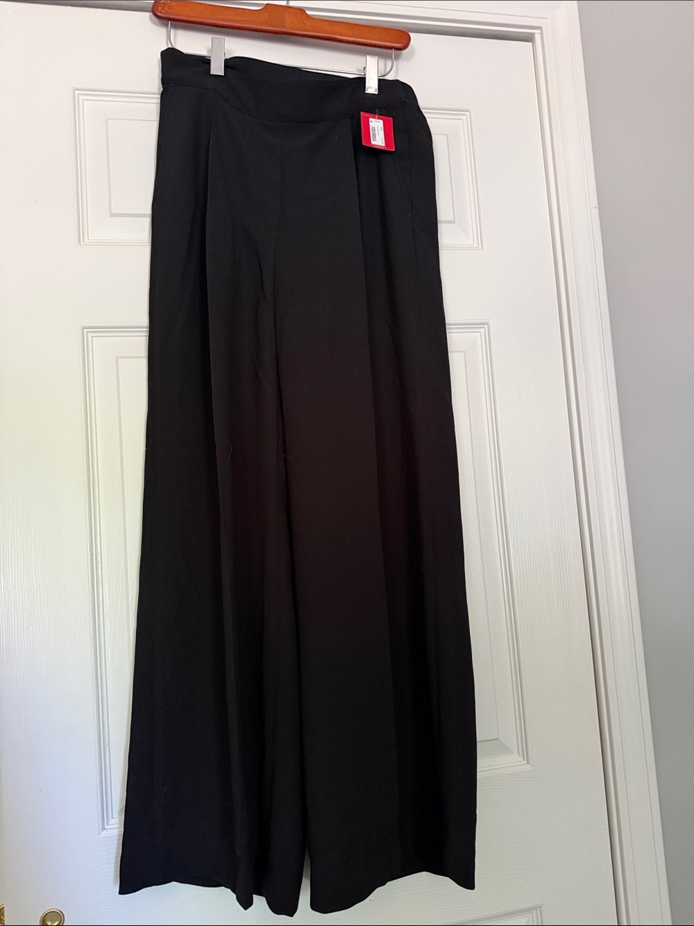 SPANX Black Wide-Leg Trousers with Tailored Seams